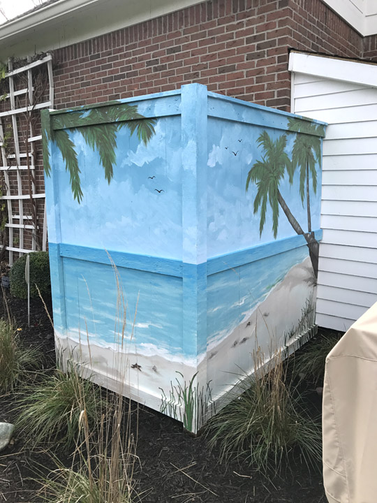 Tropical Seascape Fence Mural Painting & Fine Art