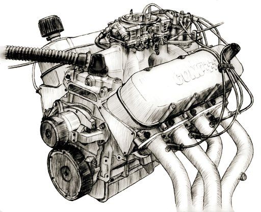 Engine Drawing at PaintingValley.com | Explore collection of Engine Drawing