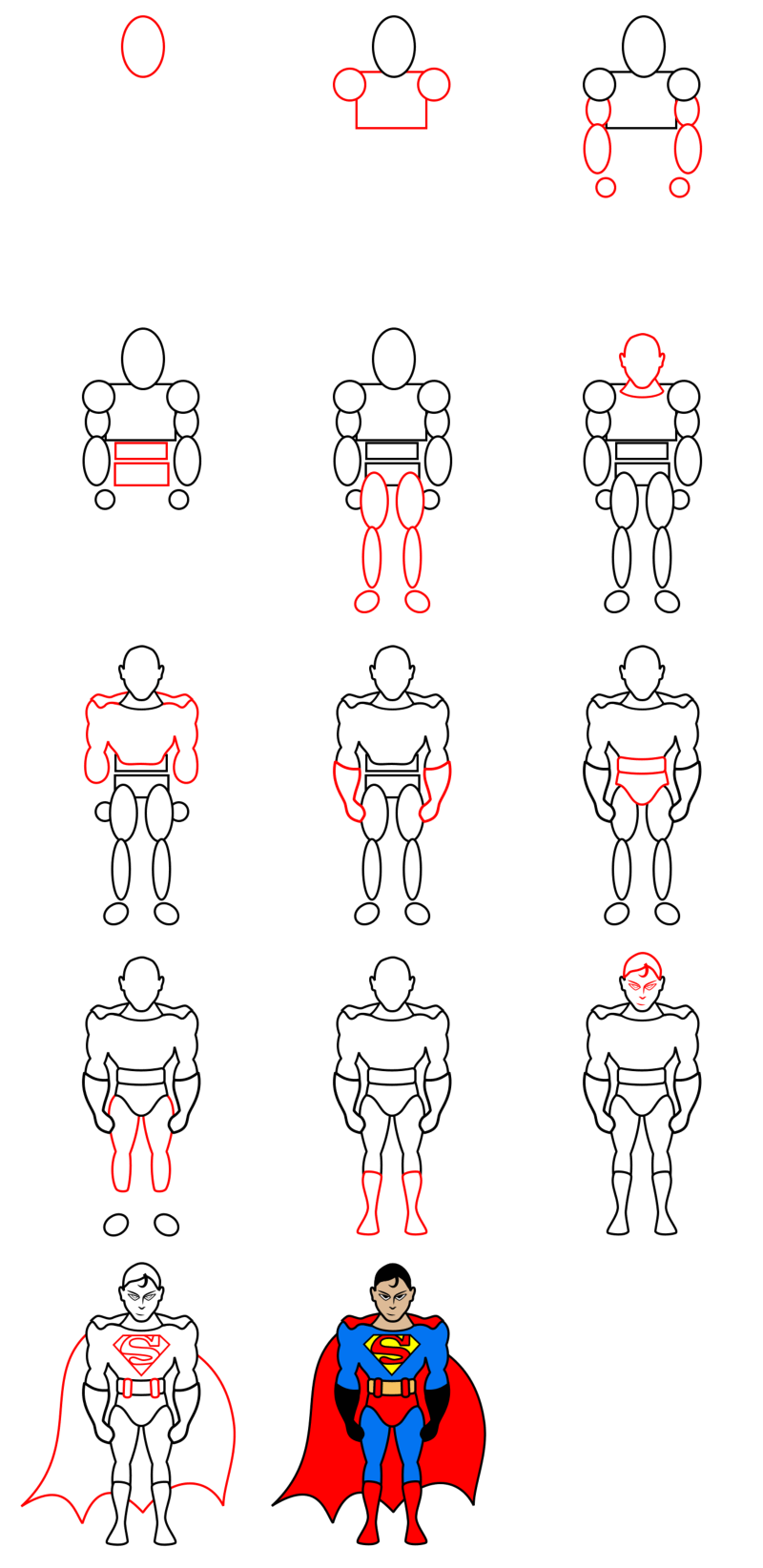 Superman Drawing Step By Step at Explore