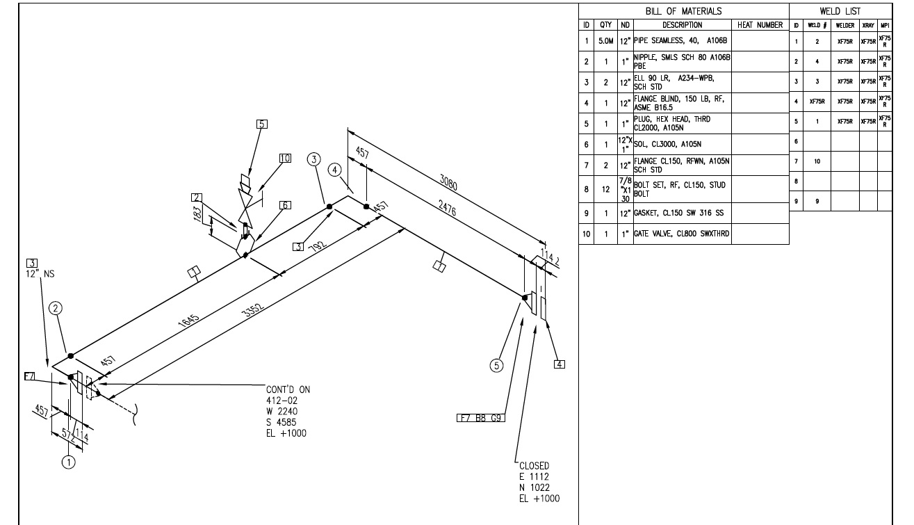 Pipe Weld Map Drawing Example Of Sketch Coloring Page