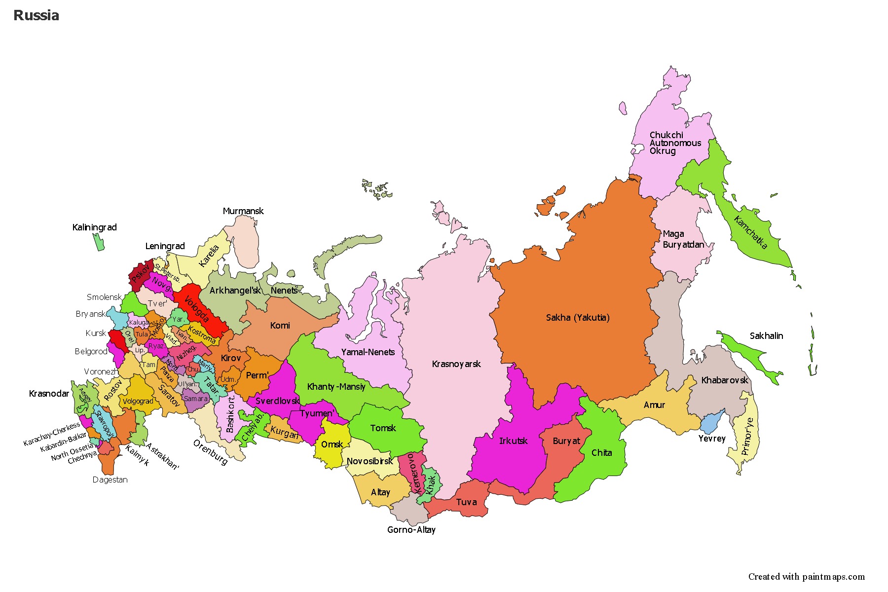Sample Maps for Russia