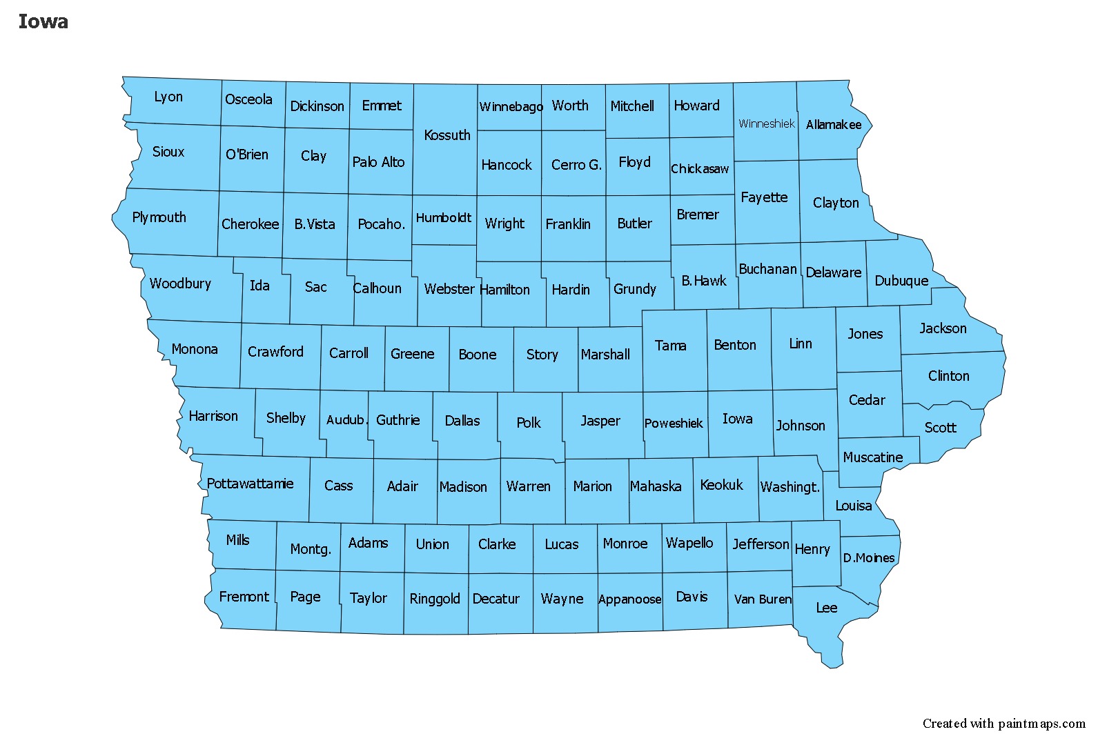 Sample Maps for Iowa