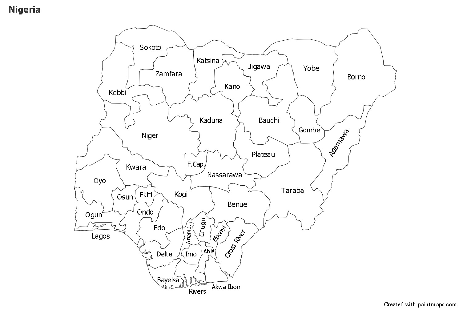 Map Of Nigeria Black And White Sample Maps for Nigeria