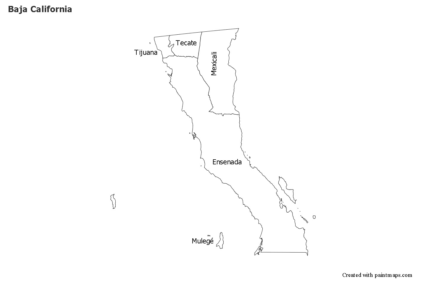 Mapas de muestra para Baja California