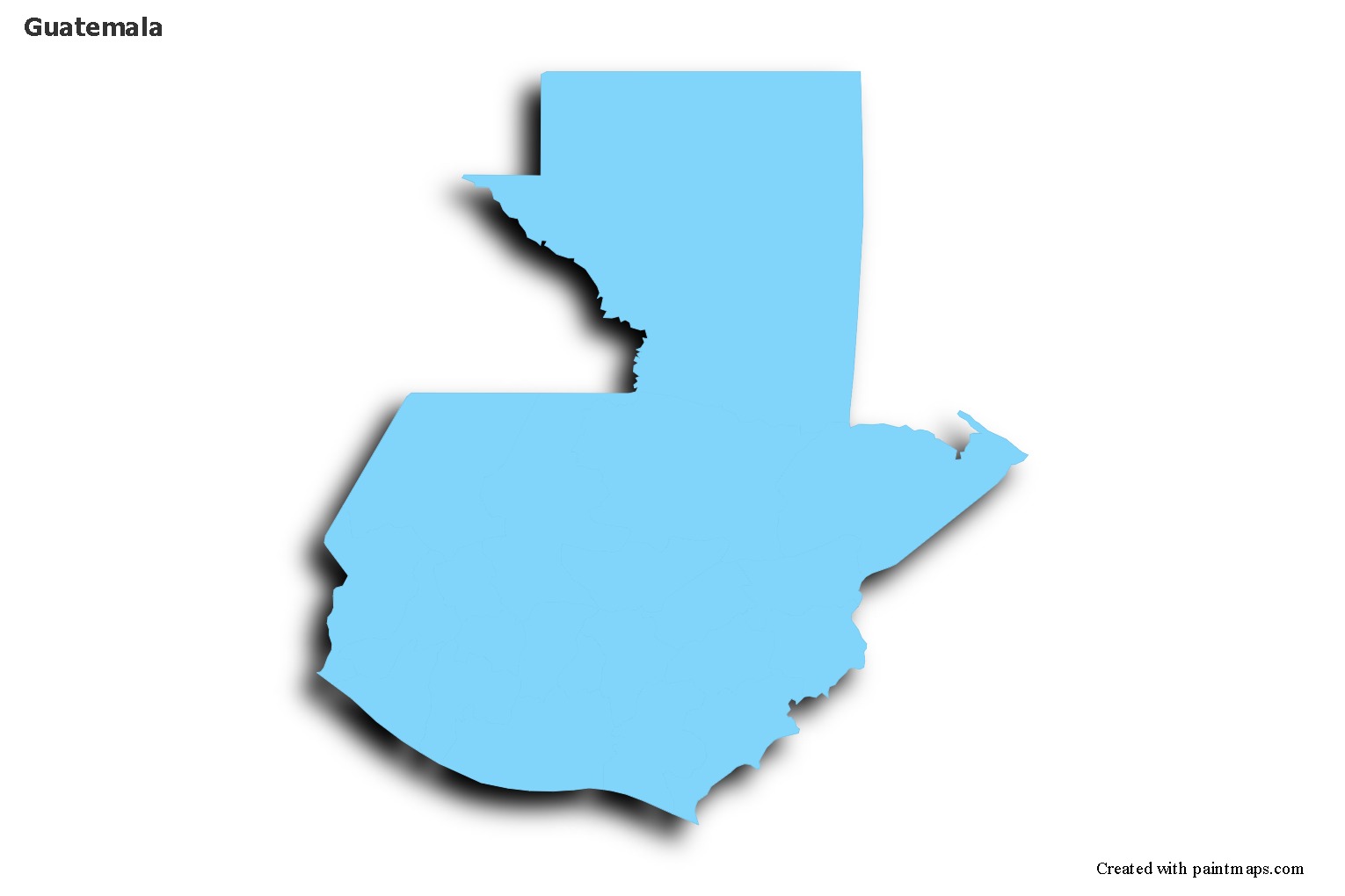 Mapa De Guatemala Color Celeste