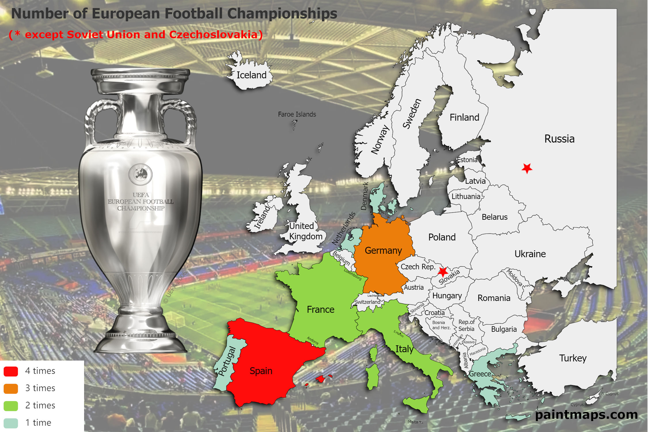 Countries That Won the UEFA European Championship and Played in the Final