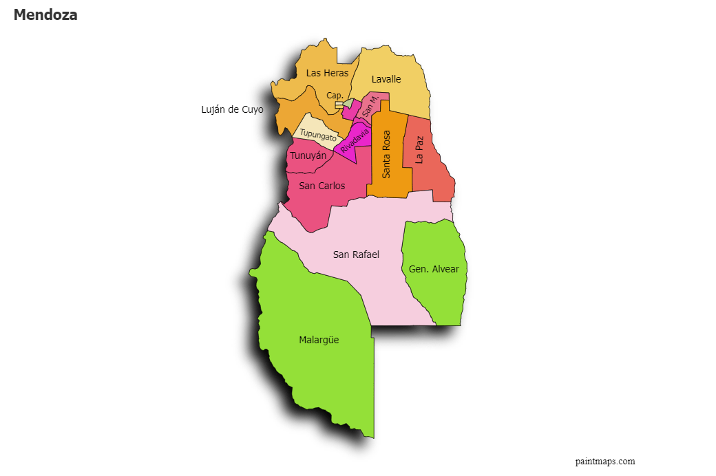 Mapa De Mendoza Para Imprimir