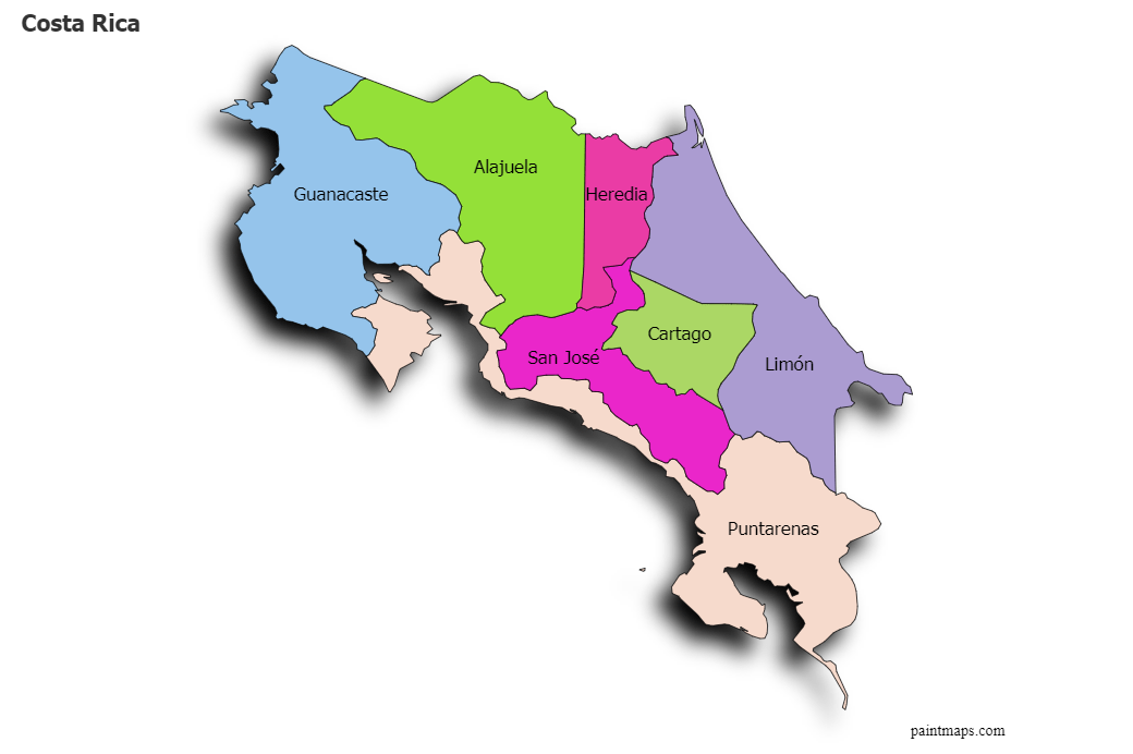 Costa Rica Population Density Map