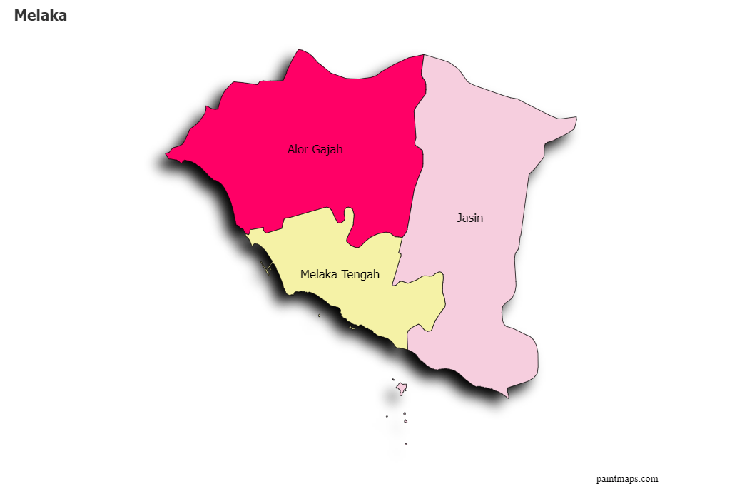 Create Custom Melaka Map Chart with Online, Free Map Maker.