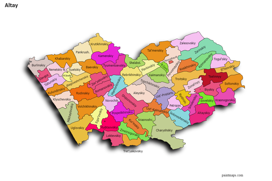 Create Custom Altay Map Chart with Online, Free Map Maker.