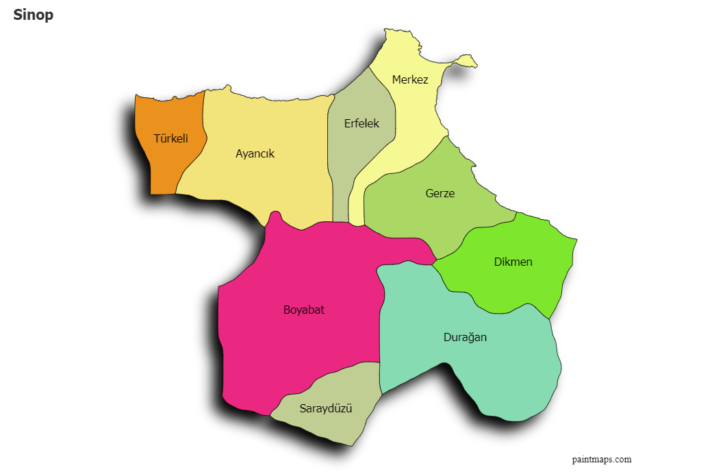 Sinop Harita Grafigi Oluşturun.