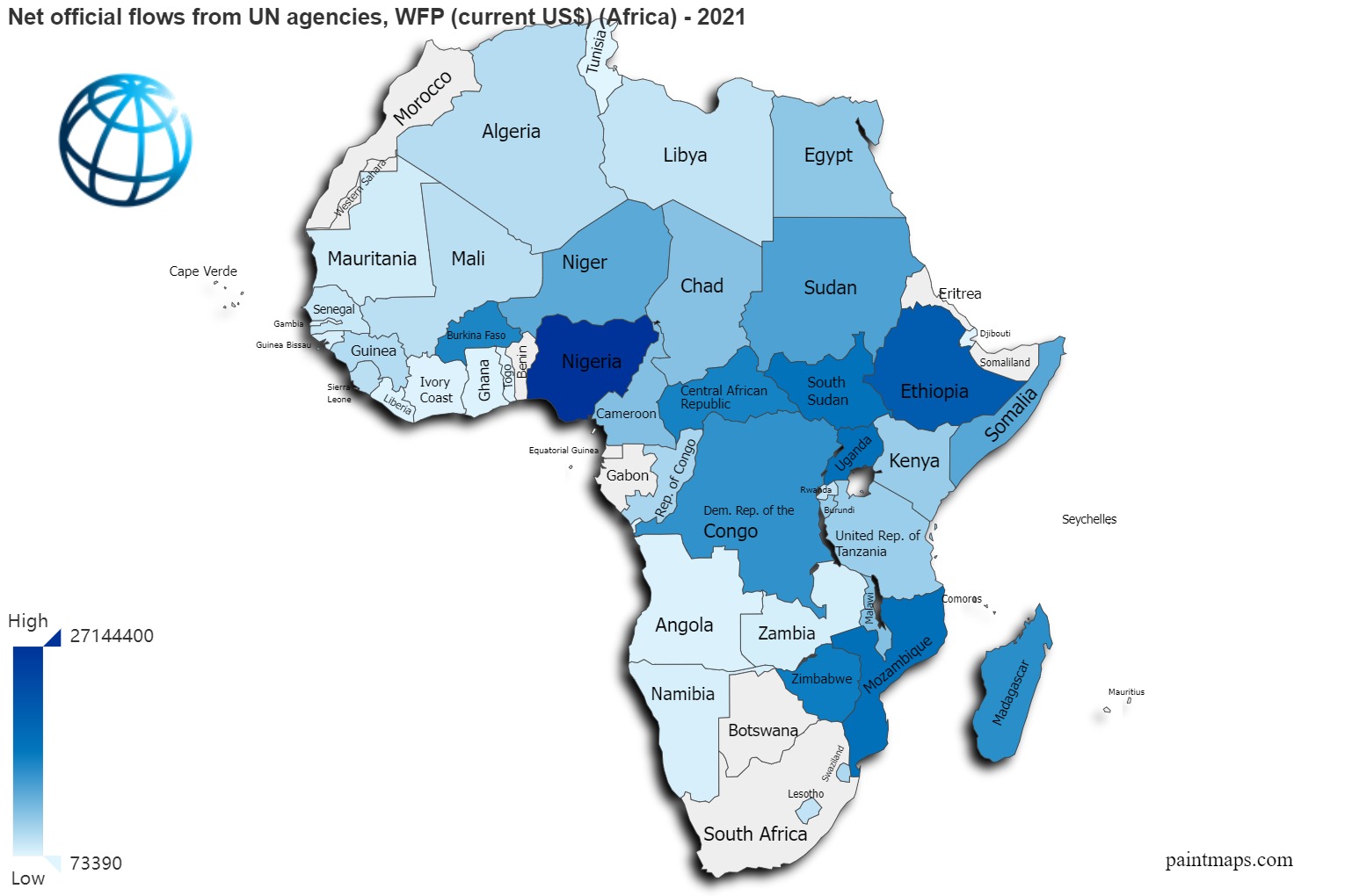Pain Points Sur La Carte Pma Afrique Flujos Oficiales Netos Procedentes De Organismos De Las Naciones Unidas