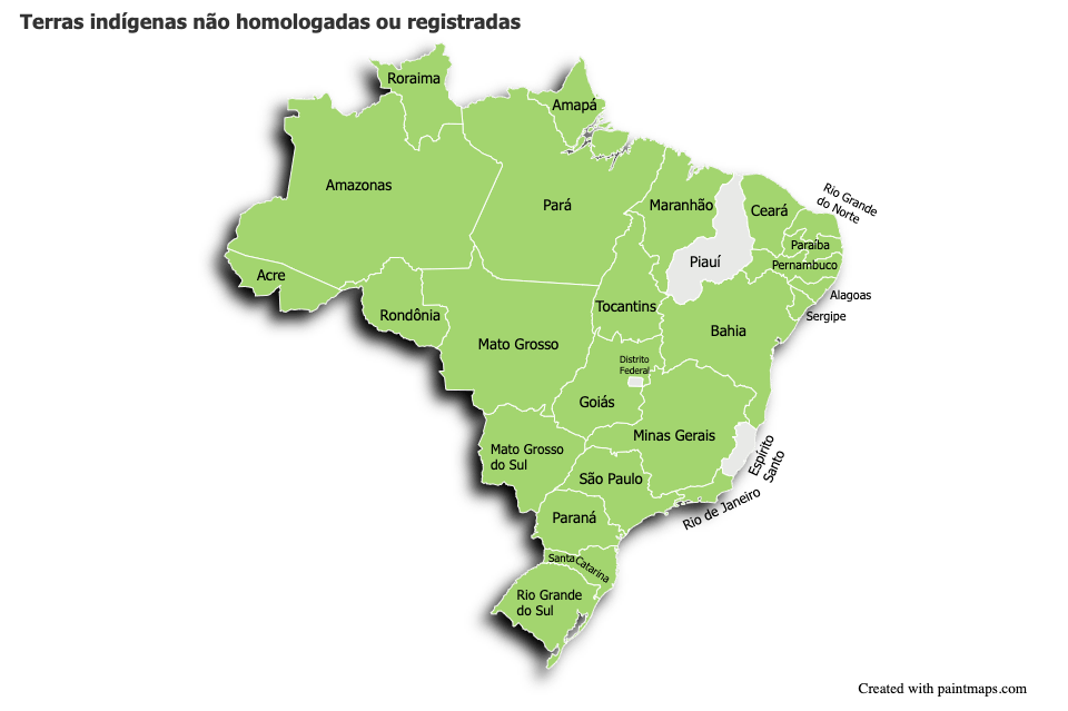Indigenous lands not approved or registered (Brazil) User Maps