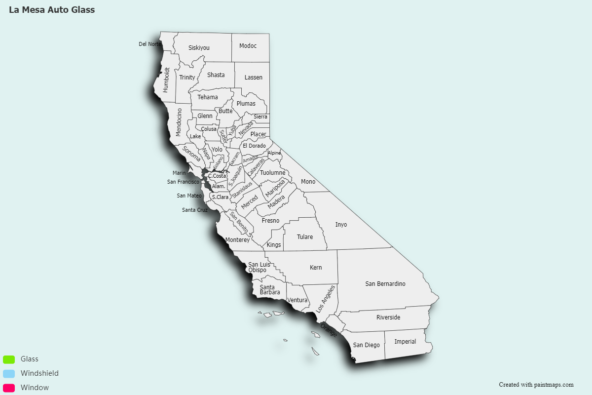 La Mesa Auto Glass (California) User Maps