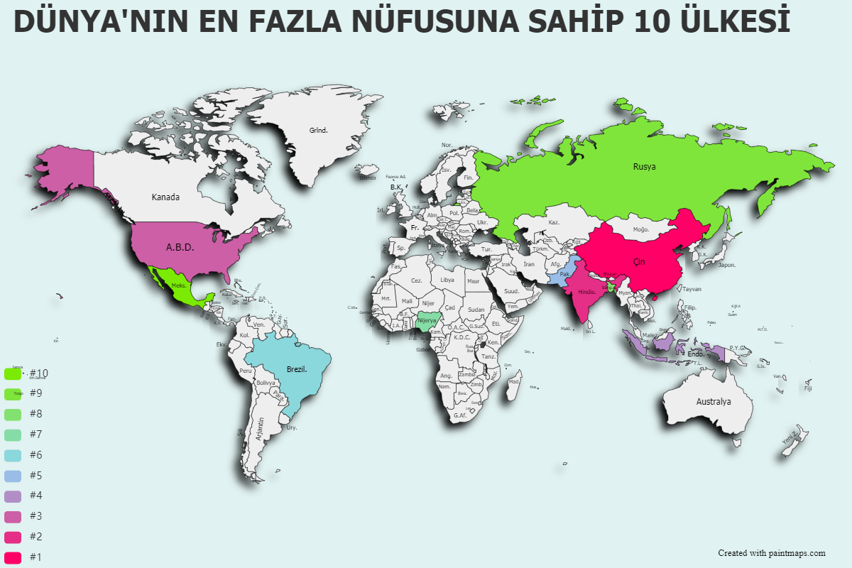 Aprender acerca 46+ imagen planisferio con diez paises mas poblados en