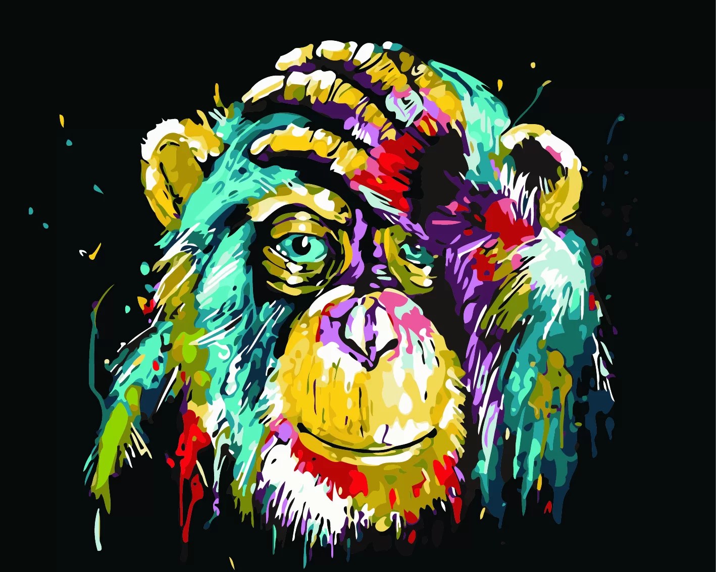 The Unimpressed Colourful Chimp Paint by Numbers Paint My Numbers