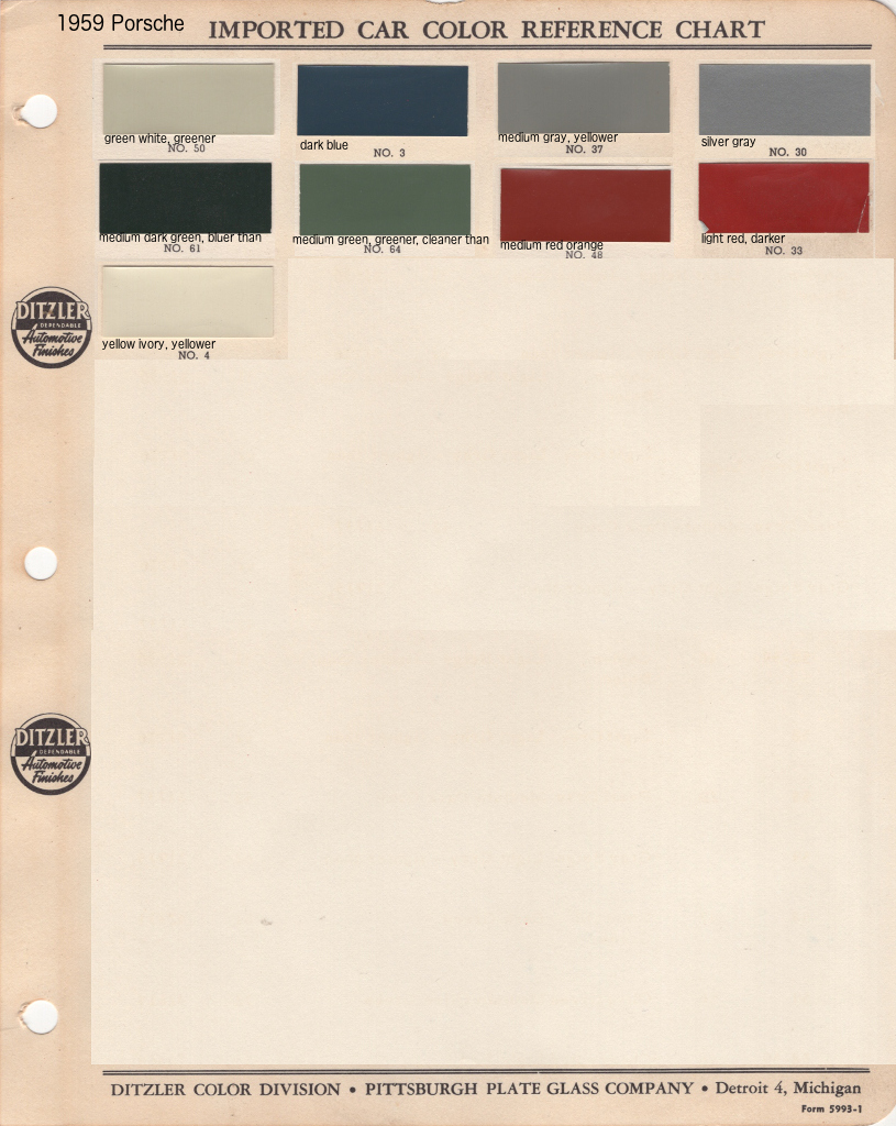 Paint Chips 1959 Porsche
