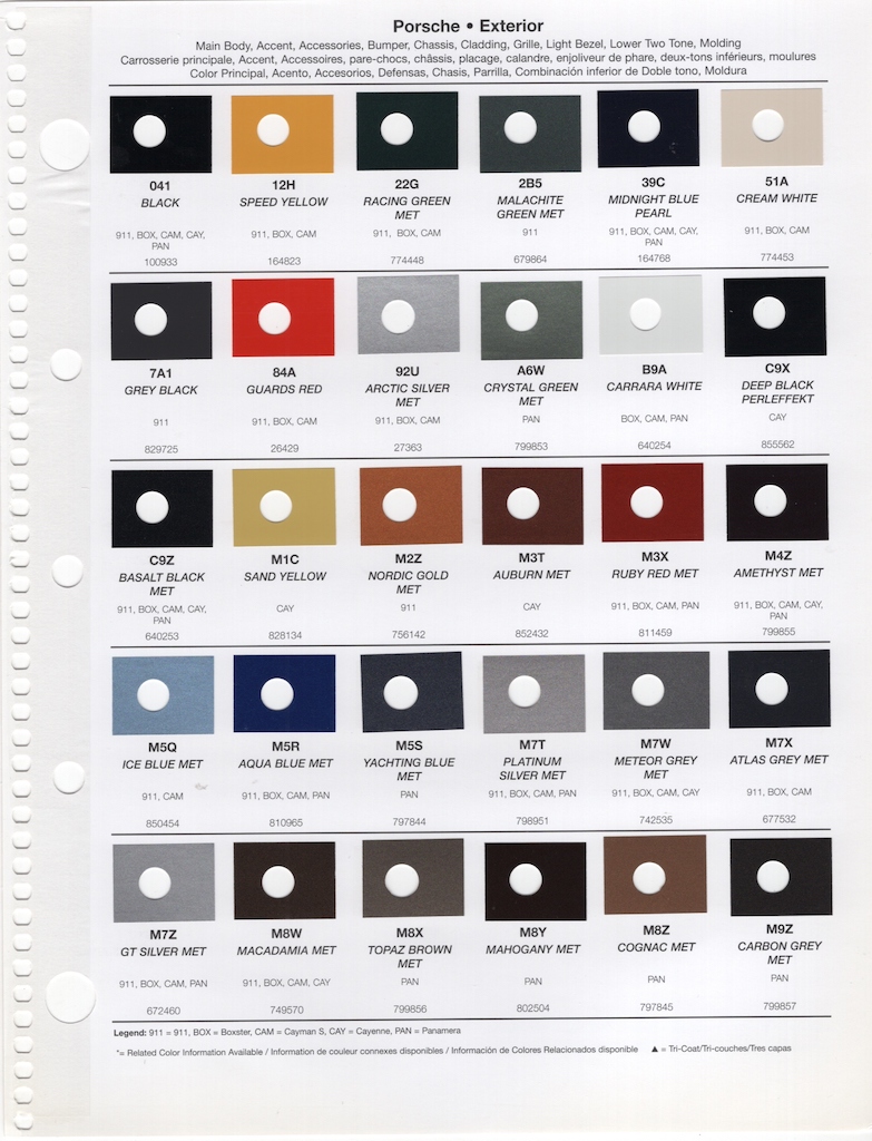 Paint Chips 2011 Porsche 911