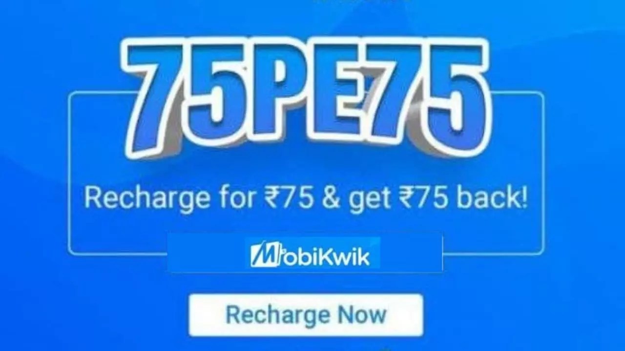 Mobikwik New User Promo Code 75PE75 Get Flat ₹75 Cashback