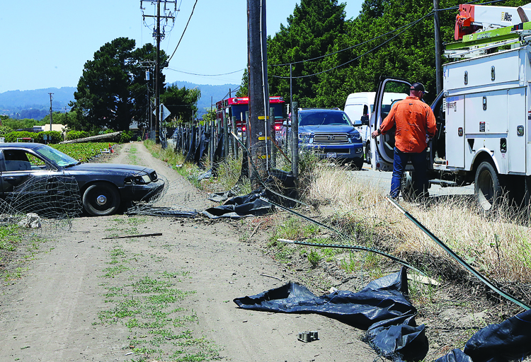 Car crash cuts utility pole in half The Pajaronian Watsonville, CA