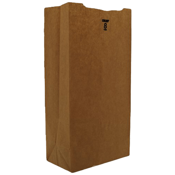8 lb Brown Paper Bags PakMan Food Packaging Supply