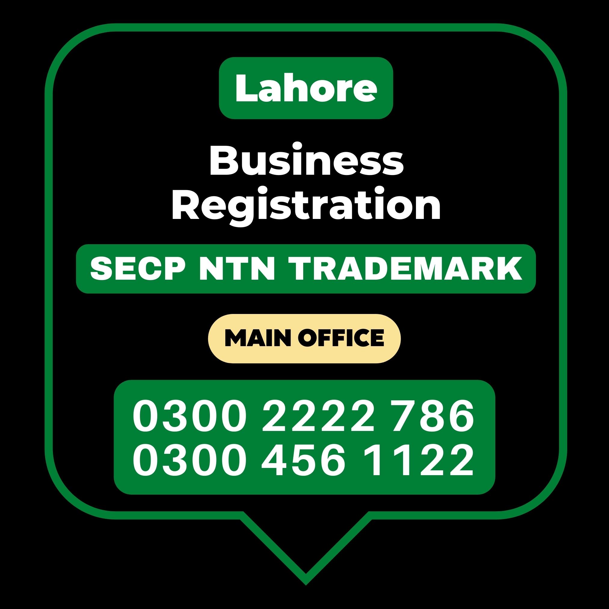 Lahore Business Registration Office Pak Advisor TradeMark Import