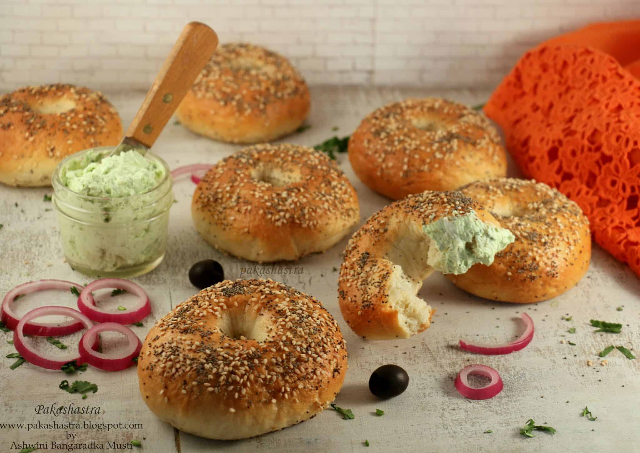 Bagel (New York Style) with Jalapeno Cream Cheese Pakashastra