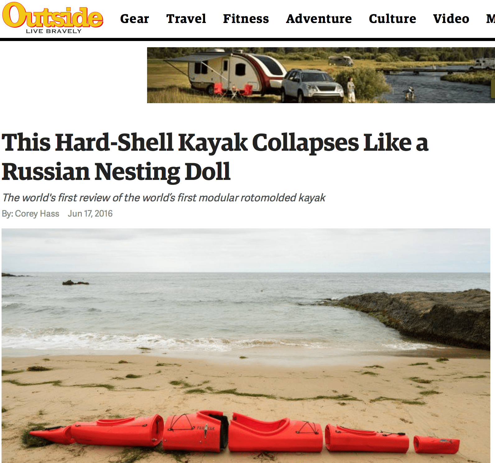 First review, by Outside Magazine, is published • PAKAYAK Nesting