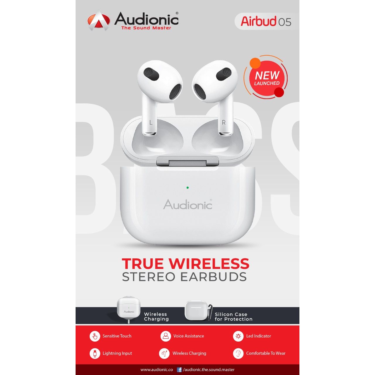 Airbuds 5 Wireless Bluetooth Earphone 5.0 Stereo Headset Charging Case