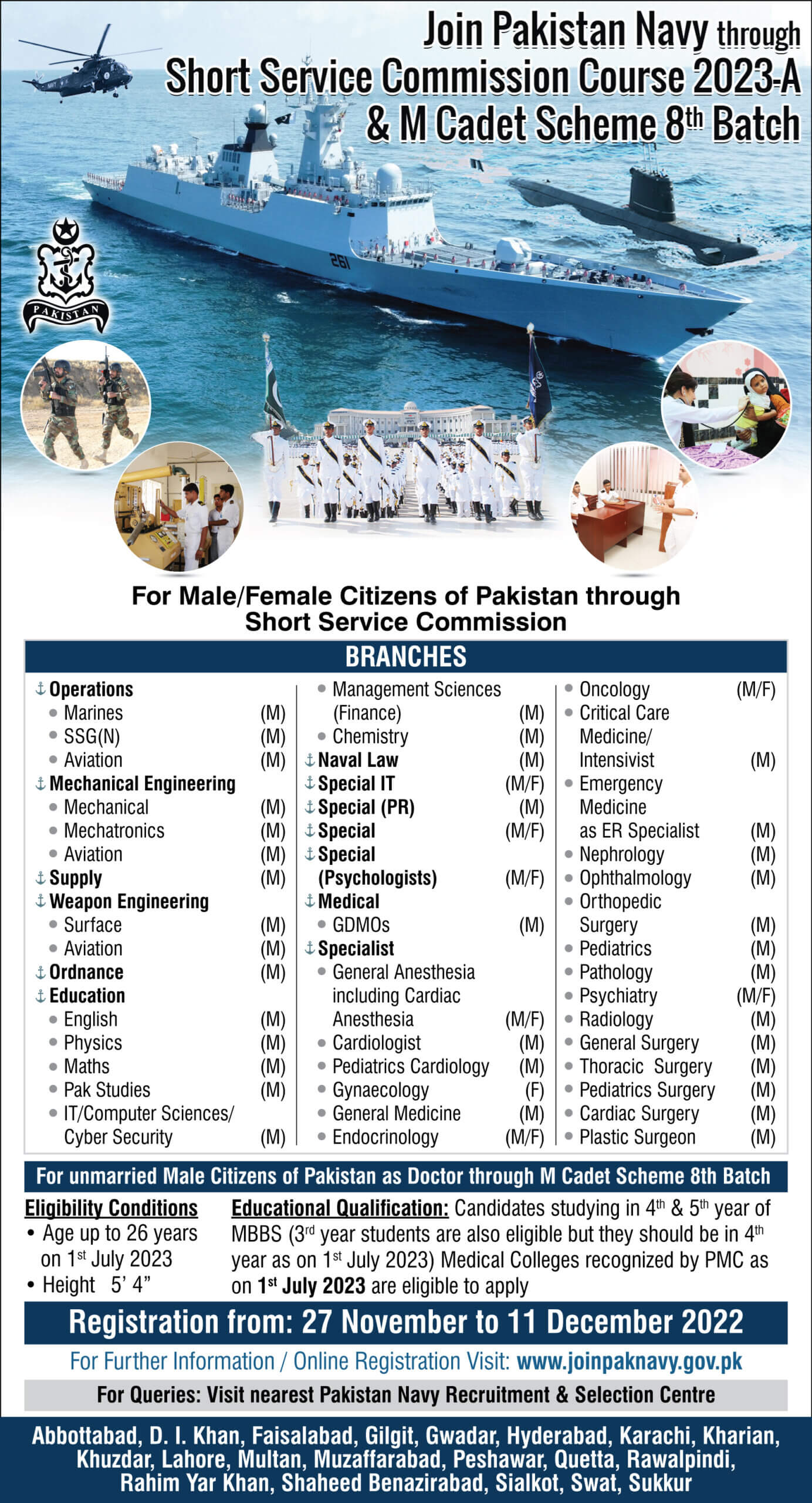 Join Pakistan Navy Through Short Service Commission SSC Course 2023A