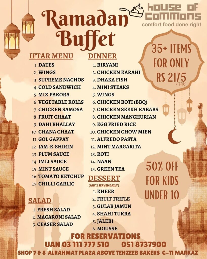 40+ Best Iftar Sehri Buffets Prices In Islamabad Rawalpindi