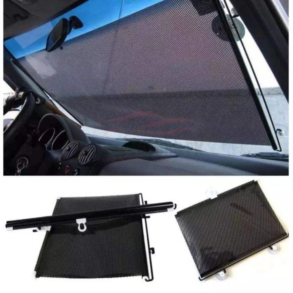 Universal Car Front Screen PVC Rolling Sun Shade Folding & Flexible