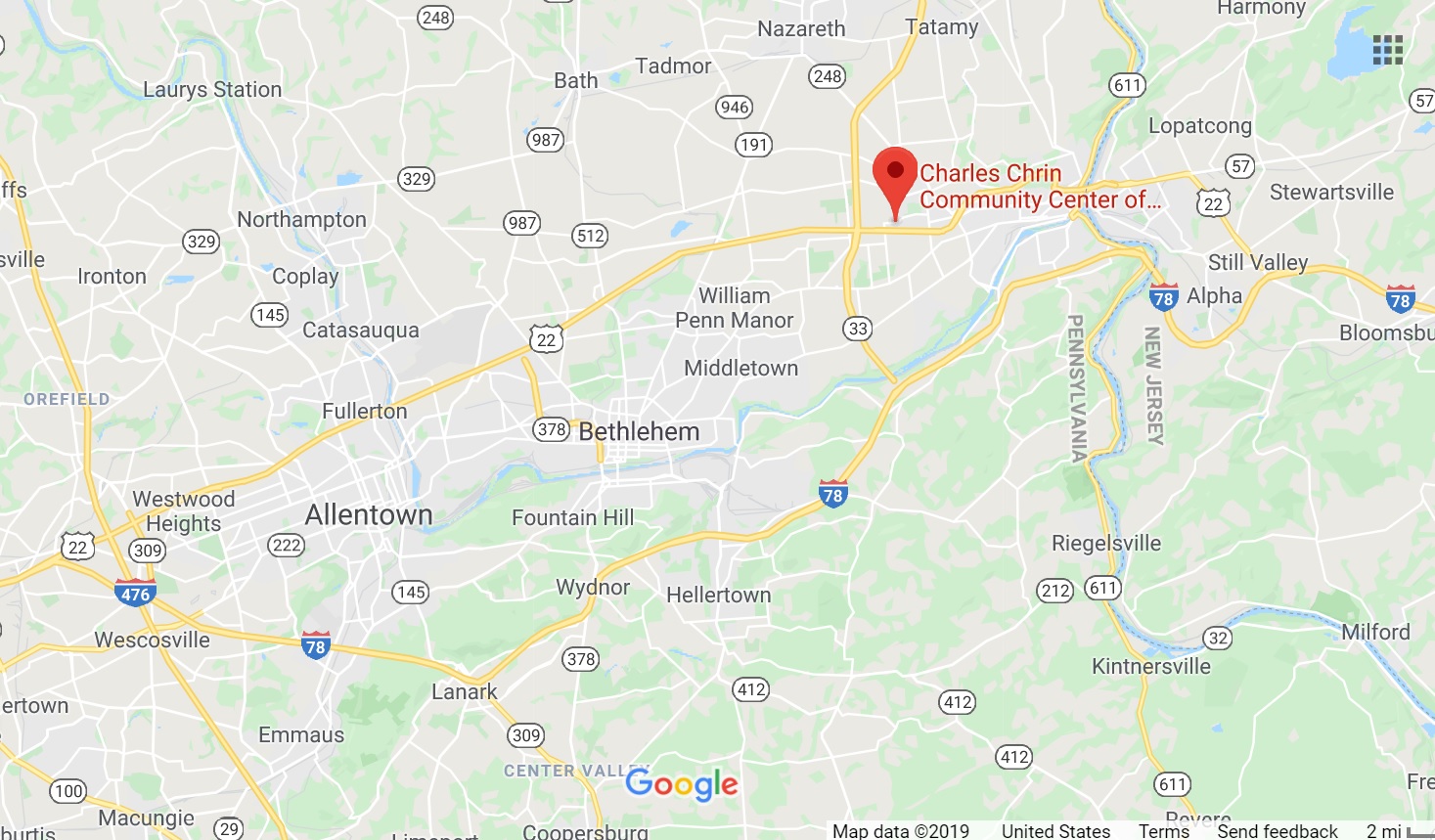 Map Lehigh Valley Knife Show PA Knife Shows LLC