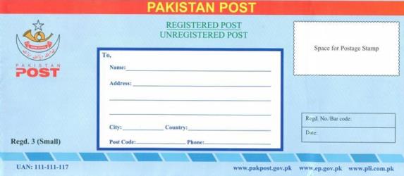 Pakistan Post/Registered Envelops