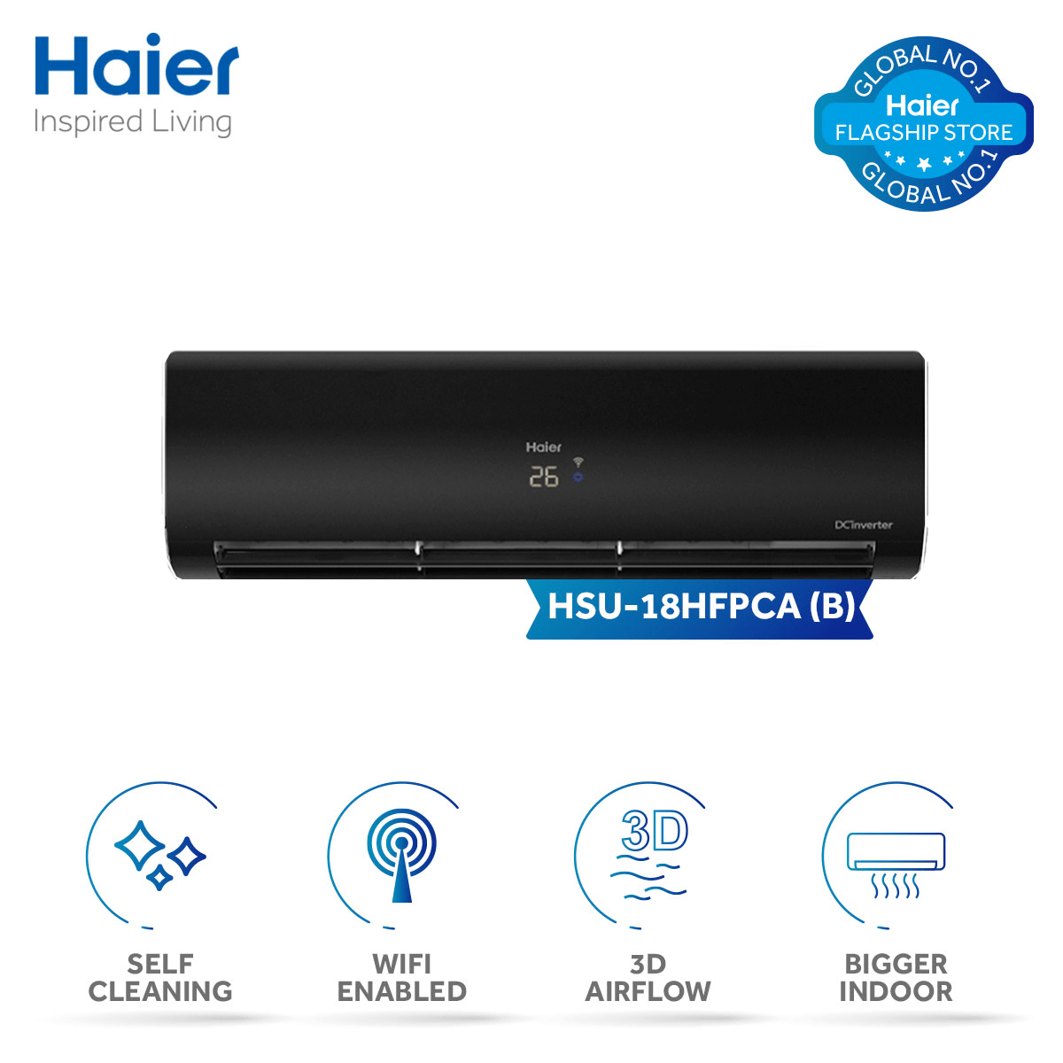 Haier 18HFP Pearl 1.5 Ton Inverter AC Wifi Enabled Big Indoor & Outdoor