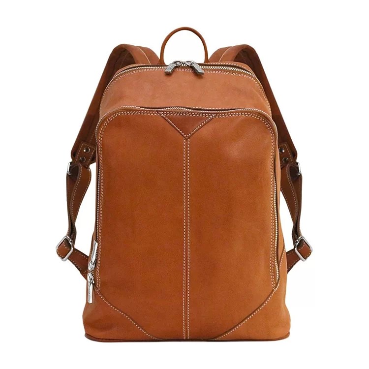 Unisex Tan Brown Genuine Leather Backpack Pak Seastar Industries (SMC