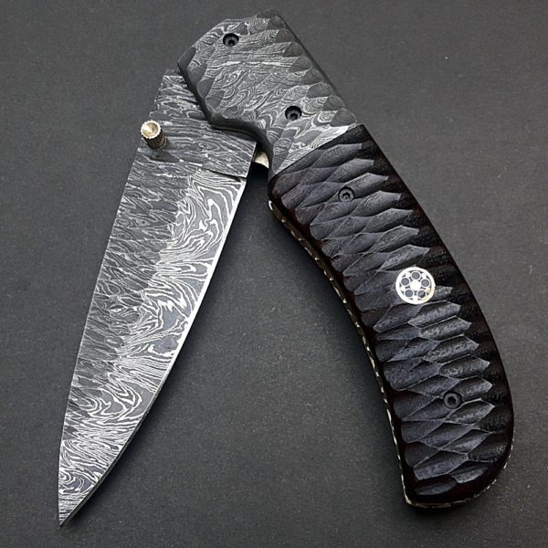 Folding Pocket Knives Handmade Damascus Steel Blade Knife 9325