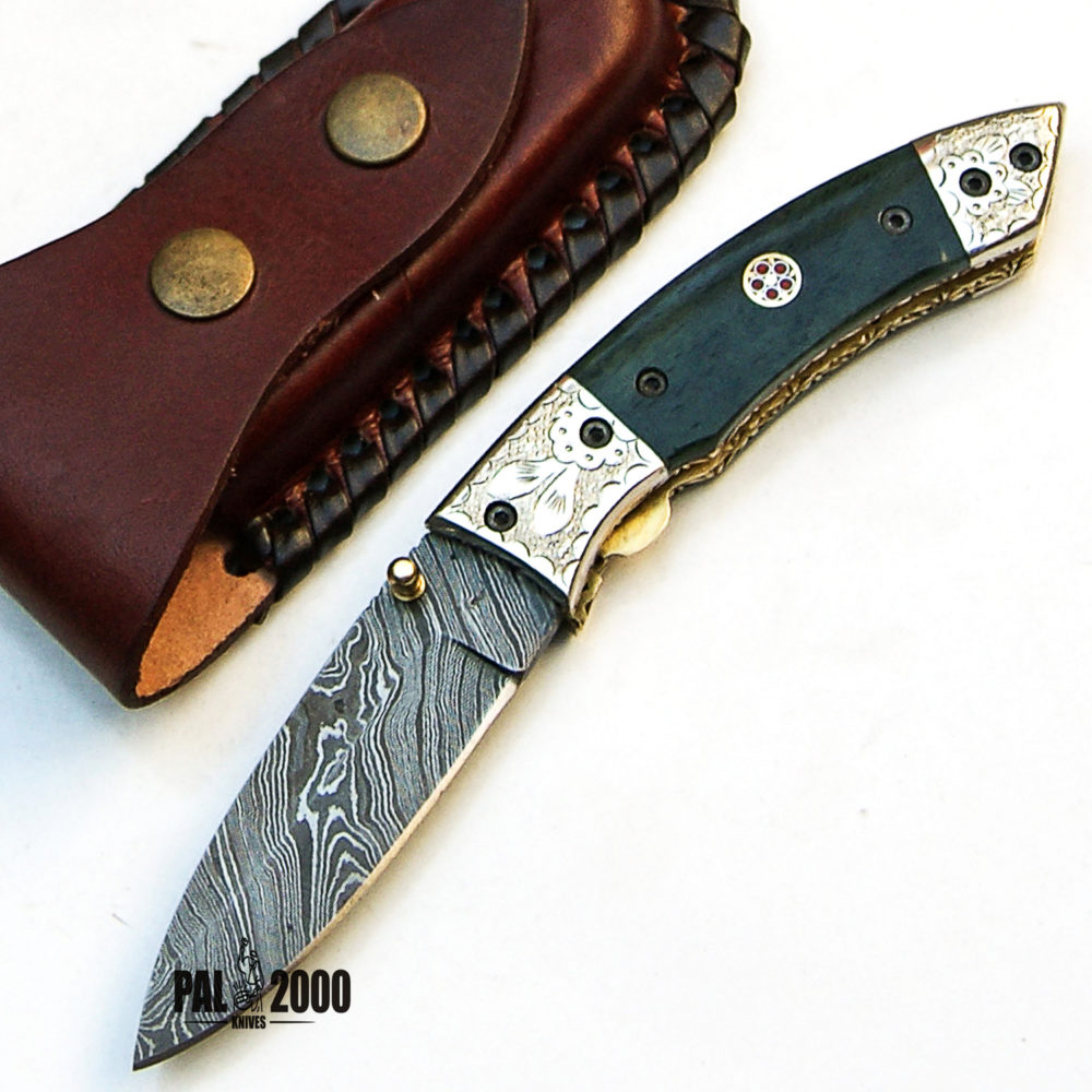 Damascus Steel Folding Pocket Knives Best Handmade Knife 9455