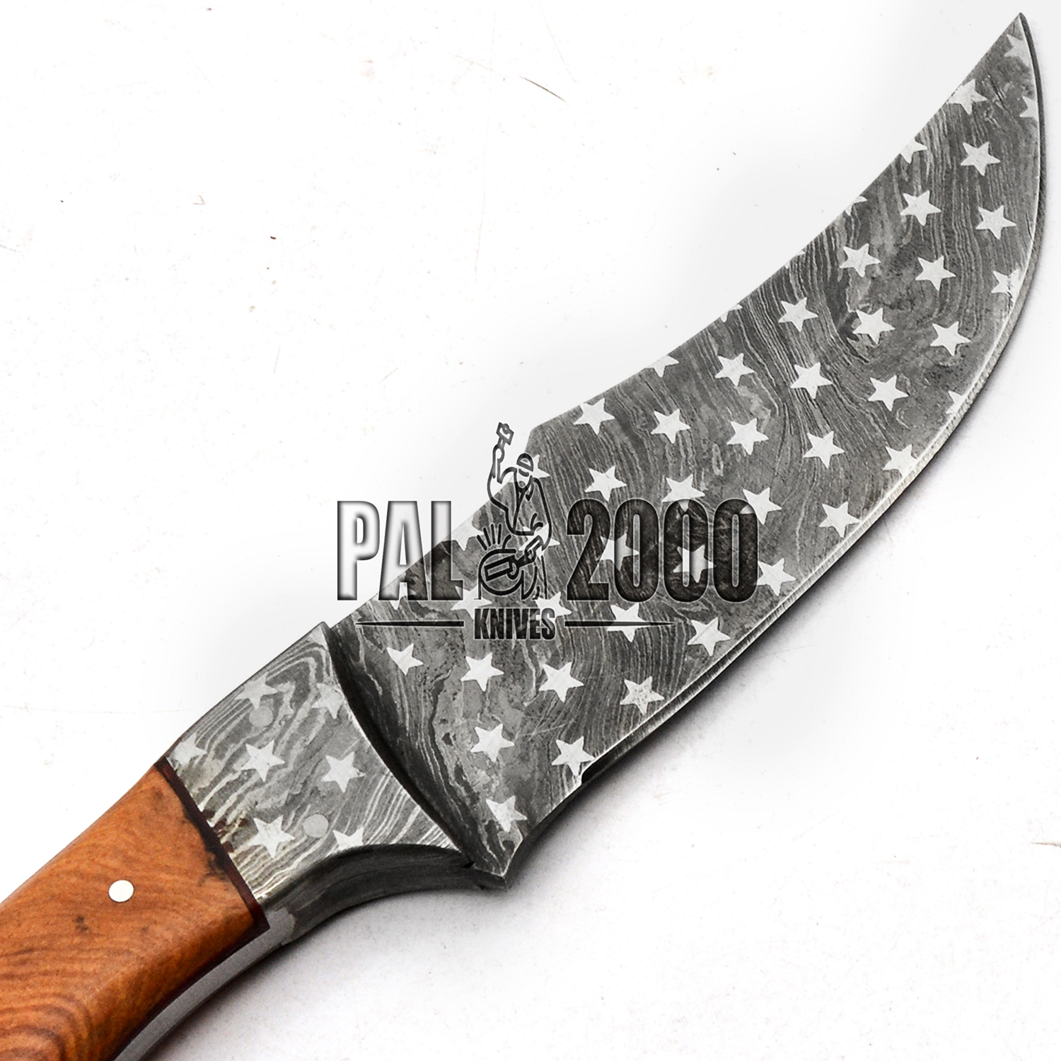 Damascus Knives, Handmade Skinner Star Pattern Knife 9717 Pal2000Knives
