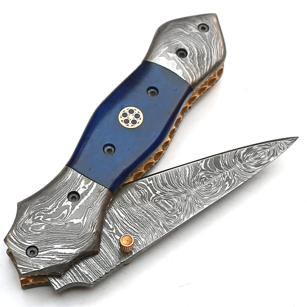 Folding Pocket Knives Handmade Damascus Steel Blade Knife 9068