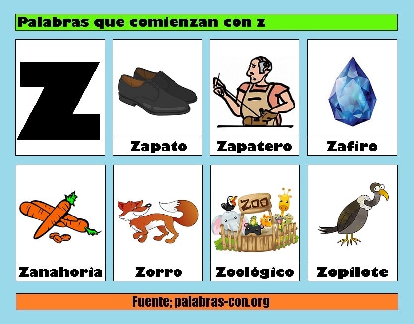 Palabras con z / Z ⭐️ Cosas Objetos Animales ⭐️ Letra z