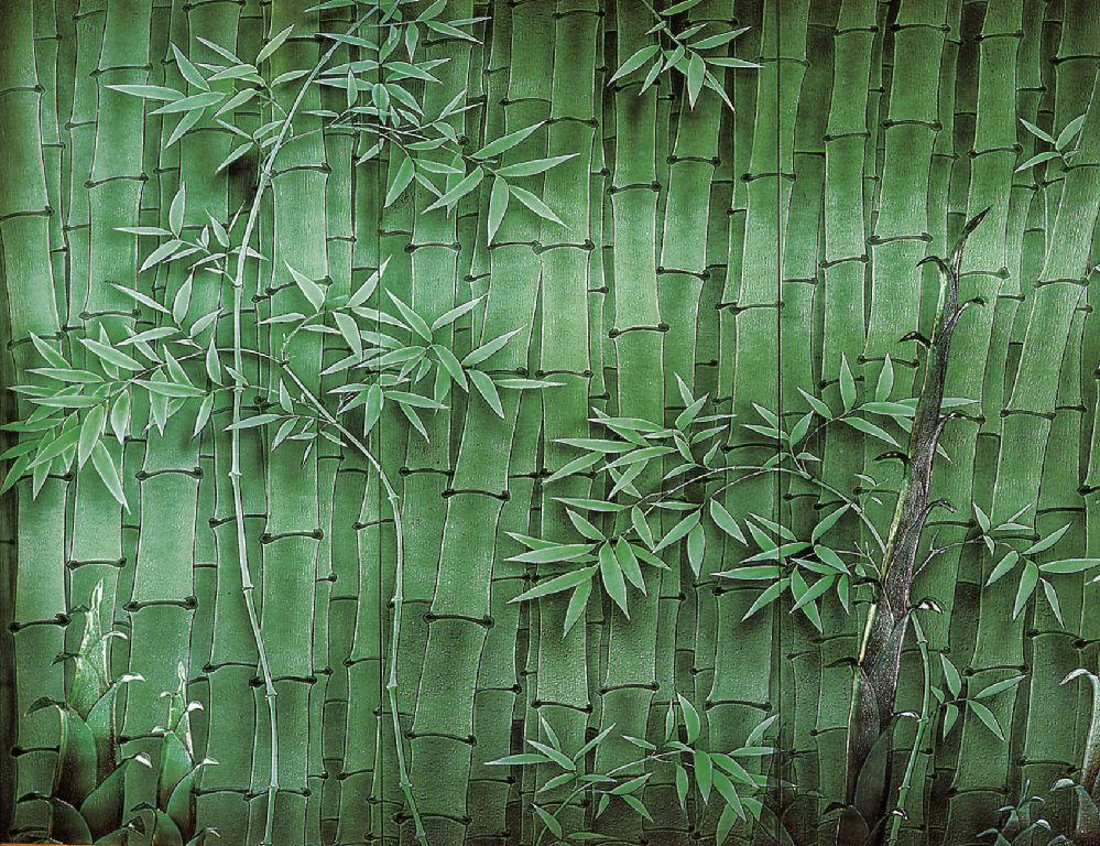 Bamboo Carved Glass Mural PGC110 Palace of Glass