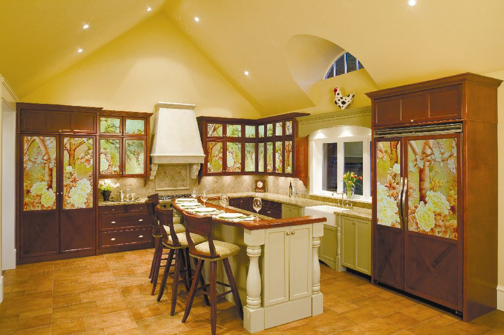 Kitchen Art Glass Inserts PGC481 Palace of Glass