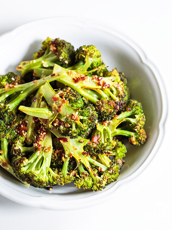 Roasted Broccoli with Spicy Bacon Crumbs Paleo Grubs