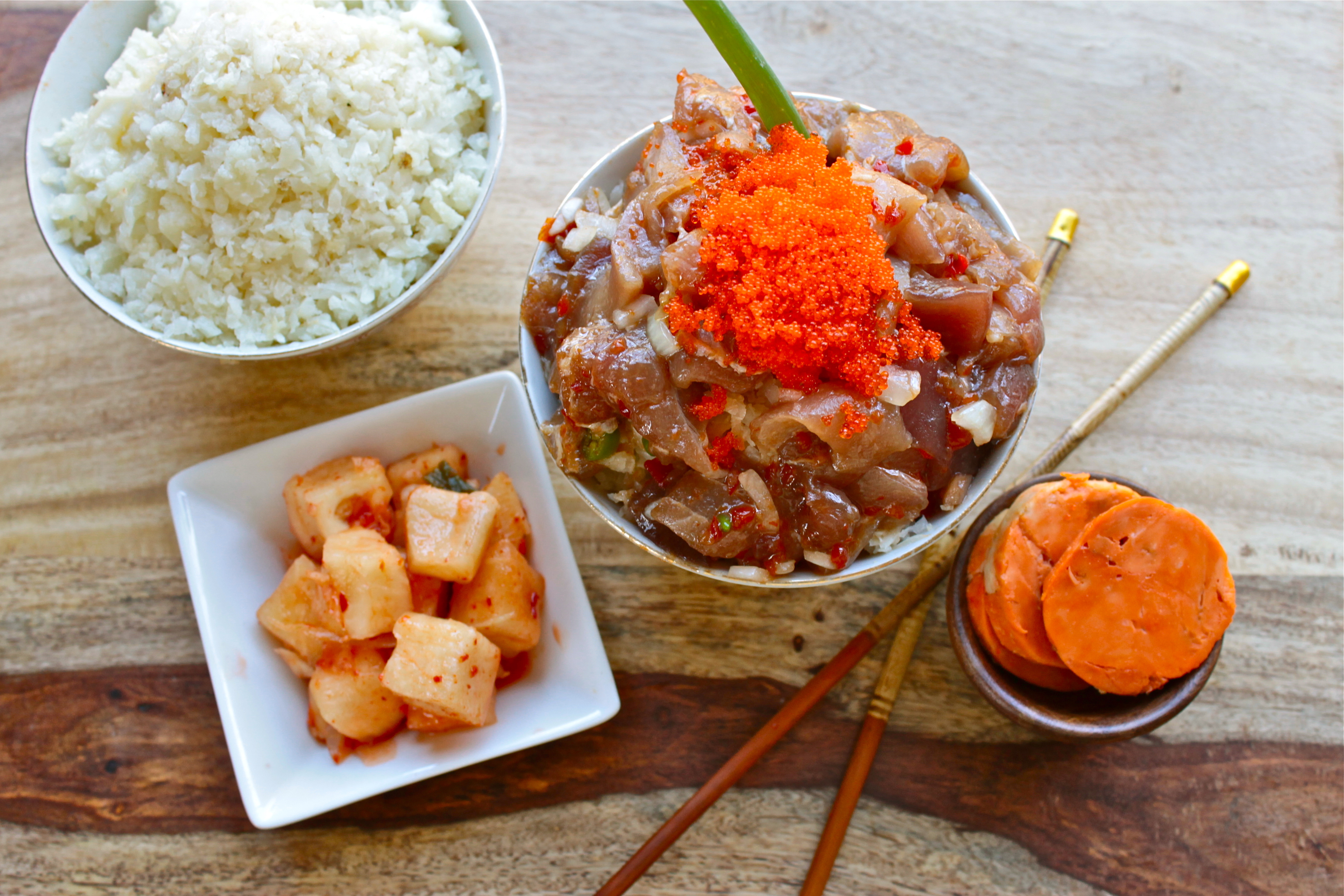 Tuna poke & cauliflower rice Paleo Kitchen Lab