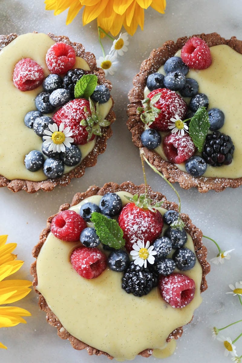 Mixed Berry Vanilla Bean Cream Tarts PaleOMG