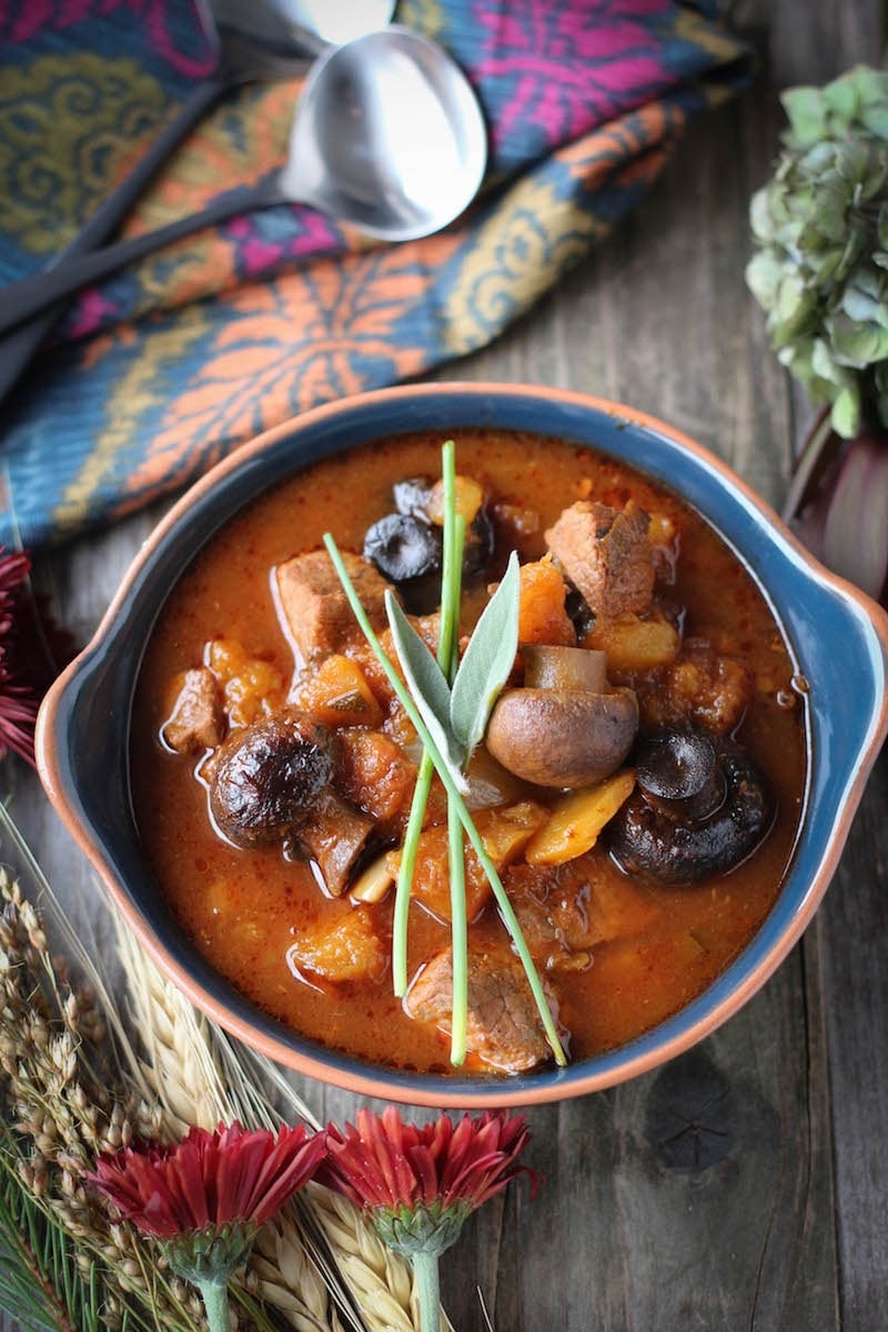 Slow Cooker Butternut Squash & Sage Beef Stew PaleOMG