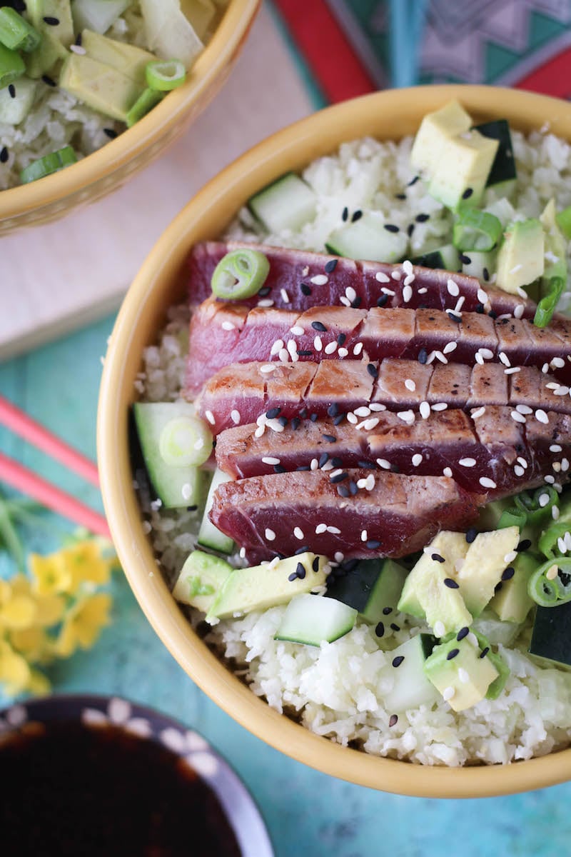 Seared Ahi Tuna Sushi Bowls PaleOMG