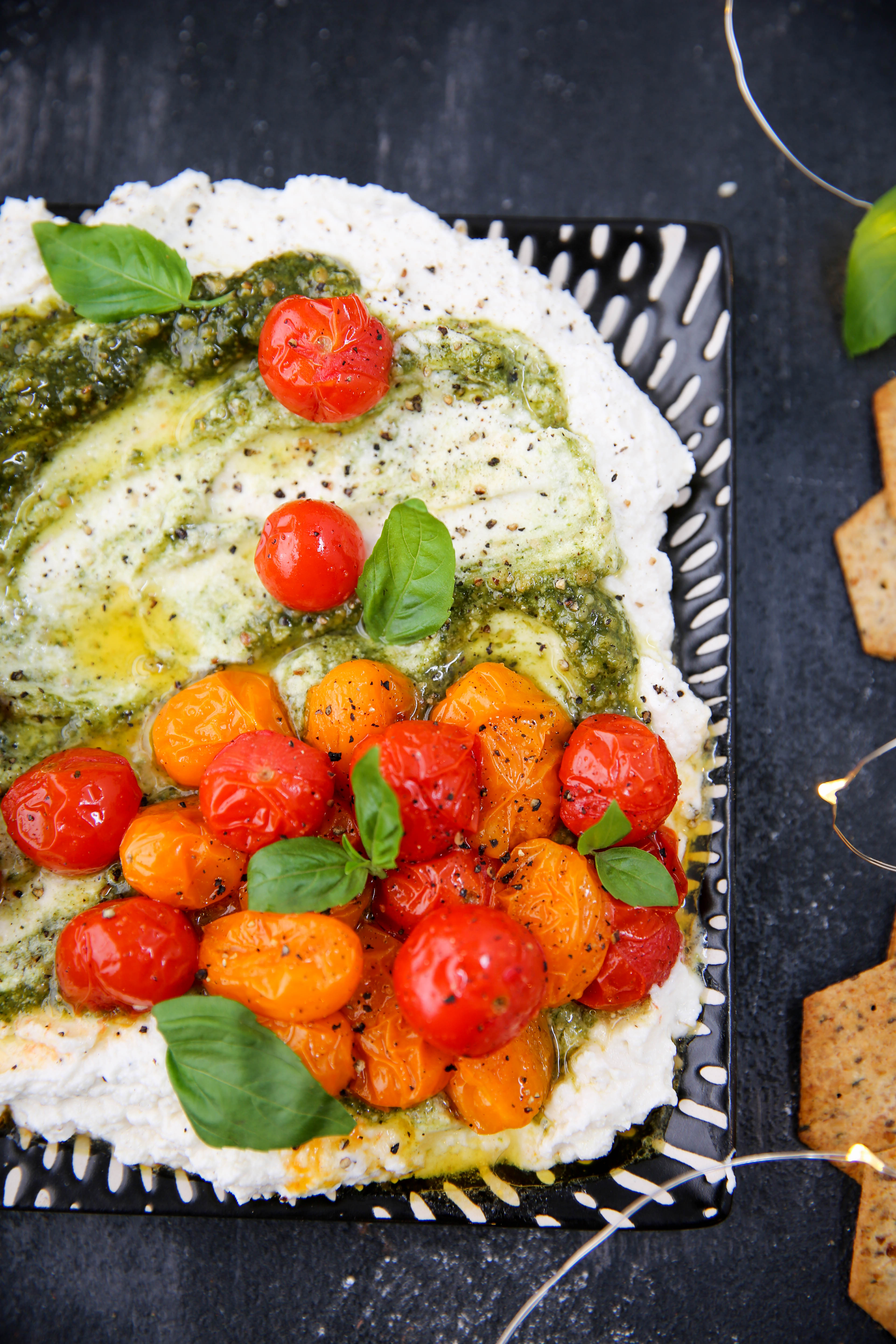 Whipped Ricotta Pesto Dip PaleOMG