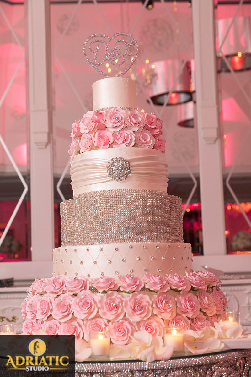 Bling Roses Wedding Cake Palermo Custom Cakes